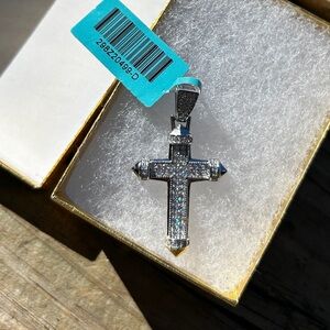 Moissanite Silver Cross Pendant